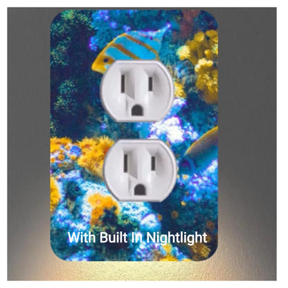 Aquarium Outlet Nightlight Covers With Buit In Led Bulbs & Child Safety Plugs.
