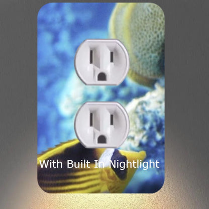 Aquarium Outlet Nightlight Covers With Buit In Led Bulbs & Child Safety Plugs.