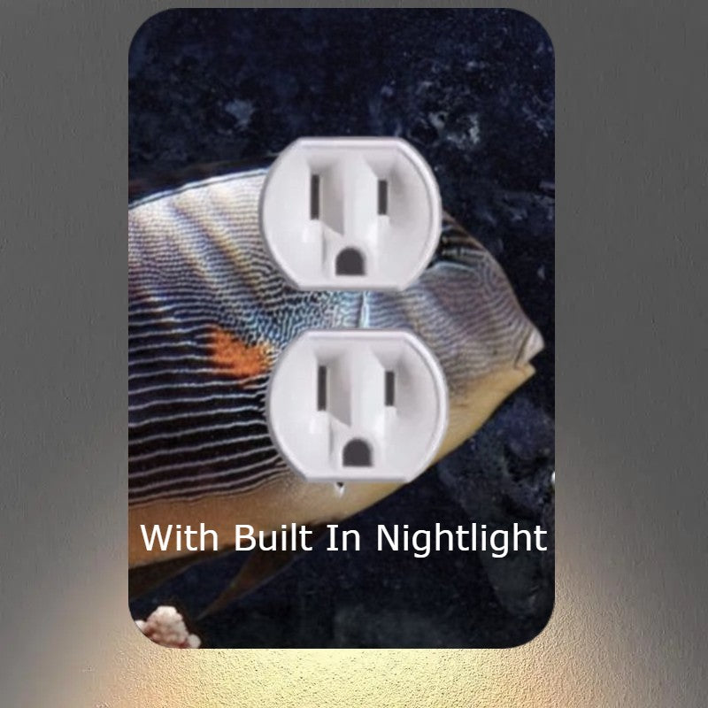 Aquarium Outlet Nightlight Covers With Buit In Led Bulbs & Child Safety Plugs.