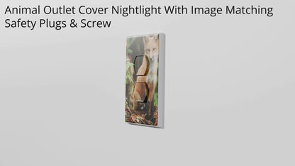 Animal Outlet Covers With Built In LED Nightlights And Child Safety Plugs.